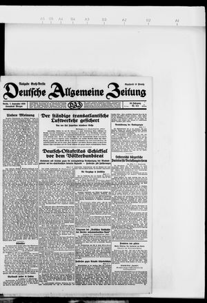 Deutsche allgemeine Zeitung on Sep 7, 1929