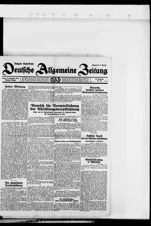 Deutsche allgemeine Zeitung vom 10.09.1929