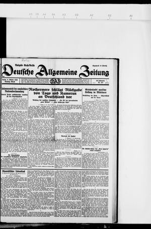Deutsche allgemeine Zeitung vom 08.10.1929