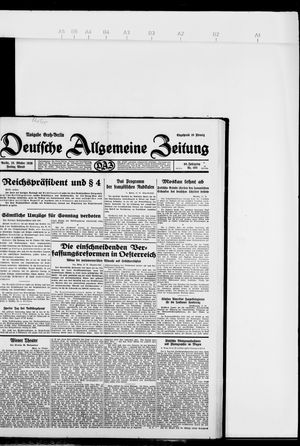 Deutsche allgemeine Zeitung vom 18.10.1929