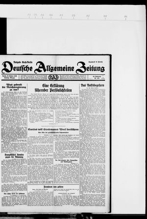 Deutsche allgemeine Zeitung vom 20.10.1929