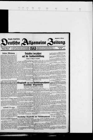 Deutsche allgemeine Zeitung on Oct 30, 1929