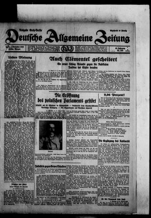Deutsche allgemeine Zeitung on Nov 1, 1929