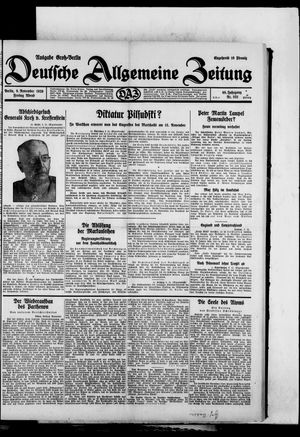 Deutsche allgemeine Zeitung vom 08.11.1929