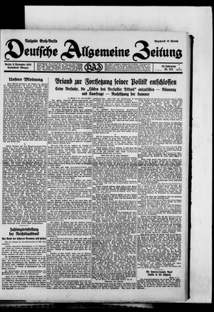 Deutsche allgemeine Zeitung vom 09.11.1929