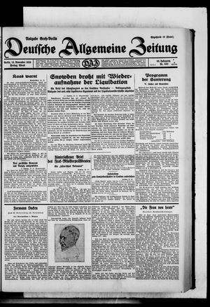 Deutsche allgemeine Zeitung vom 15.11.1929