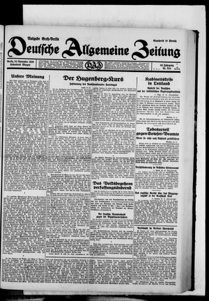 Deutsche allgemeine Zeitung vom 23.11.1929
