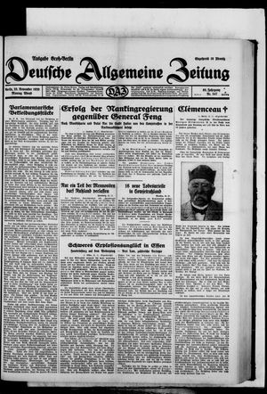 Deutsche allgemeine Zeitung vom 25.11.1929