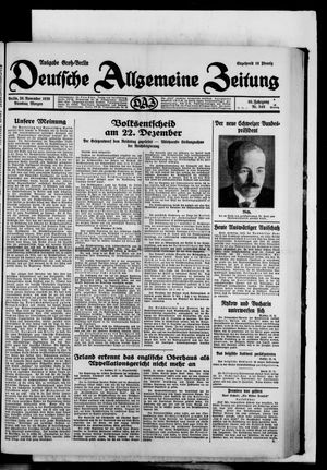 Deutsche allgemeine Zeitung on Nov 26, 1929