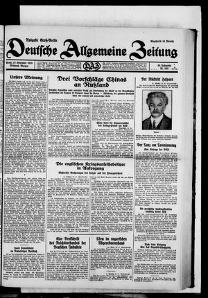 Deutsche allgemeine Zeitung vom 27.11.1929
