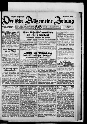 Deutsche allgemeine Zeitung vom 28.11.1929