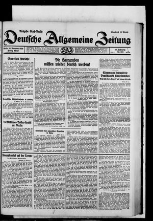 Deutsche allgemeine Zeitung vom 29.11.1929