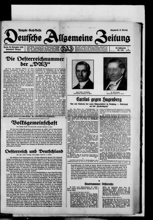 Deutsche allgemeine Zeitung vom 30.11.1929