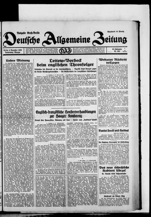Deutsche allgemeine Zeitung vom 05.12.1929
