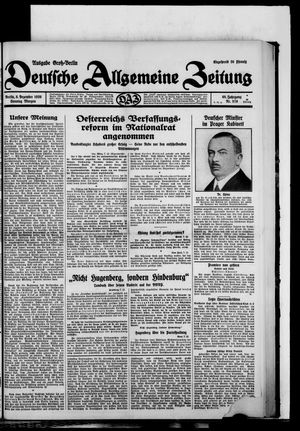 Deutsche allgemeine Zeitung on Dec 8, 1929