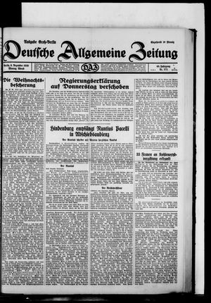 Deutsche allgemeine Zeitung on Dec 9, 1929