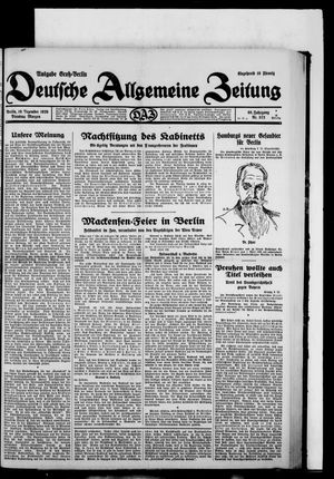 Deutsche allgemeine Zeitung vom 10.12.1929