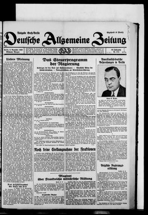Deutsche allgemeine Zeitung vom 11.12.1929