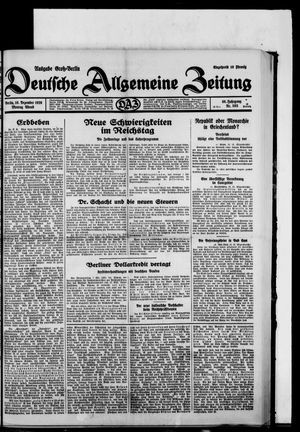 Deutsche allgemeine Zeitung on Dec 16, 1929
