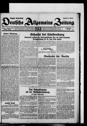 Deutsche allgemeine Zeitung vom 17.12.1929