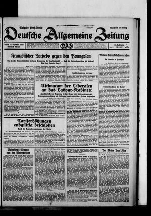 Deutsche allgemeine Zeitung on Dec 18, 1929