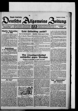Deutsche allgemeine Zeitung vom 19.12.1929
