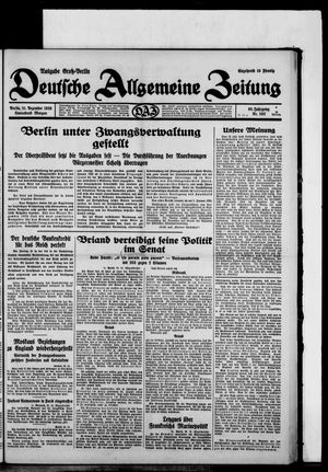 Deutsche allgemeine Zeitung vom 21.12.1929