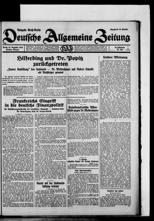 Deutsche allgemeine Zeitung vom 22.12.1929