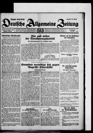 Deutsche allgemeine Zeitung vom 25.12.1929