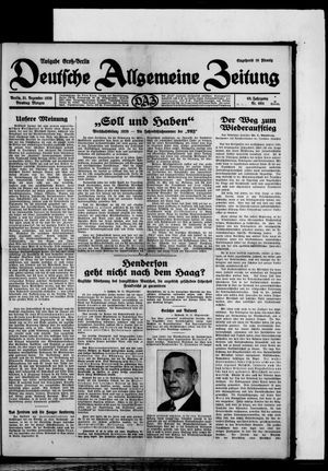 Deutsche allgemeine Zeitung vom 31.12.1929