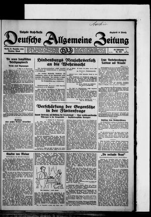 Deutsche allgemeine Zeitung on Dec 31, 1929