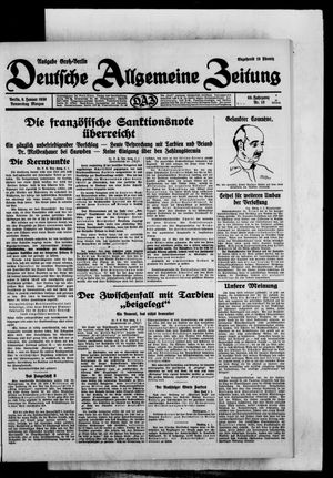 Deutsche allgemeine Zeitung vom 09.01.1930