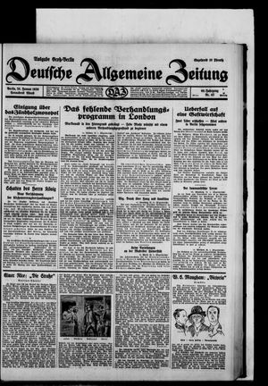 Deutsche allgemeine Zeitung vom 25.01.1930