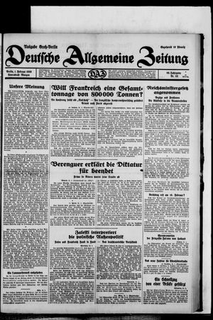 Deutsche allgemeine Zeitung vom 01.02.1930