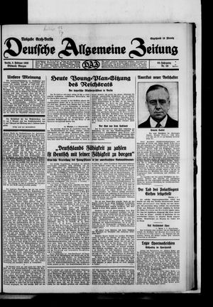 Deutsche allgemeine Zeitung vom 05.02.1930