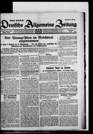 Deutsche allgemeine Zeitung vom 05.02.1930