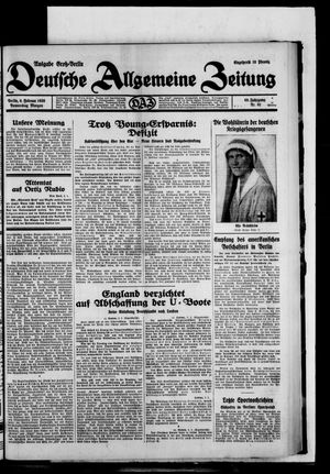 Deutsche allgemeine Zeitung vom 06.02.1930