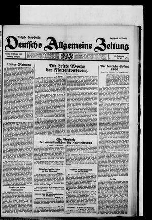 Deutsche allgemeine Zeitung on Feb 9, 1930