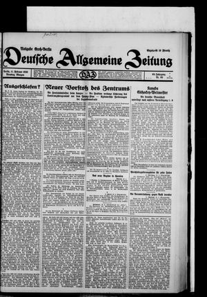 Deutsche allgemeine Zeitung vom 11.02.1930