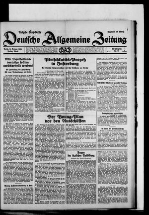 Deutsche allgemeine Zeitung vom 14.02.1930