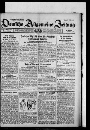 Deutsche allgemeine Zeitung on Feb 15, 1930