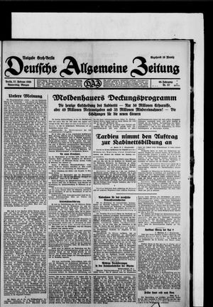 Deutsche allgemeine Zeitung vom 27.02.1930