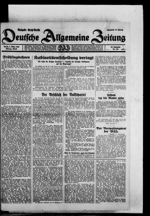 Deutsche allgemeine Zeitung on Mar 3, 1930