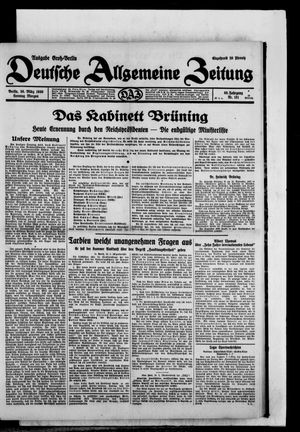 Deutsche allgemeine Zeitung on Mar 30, 1930