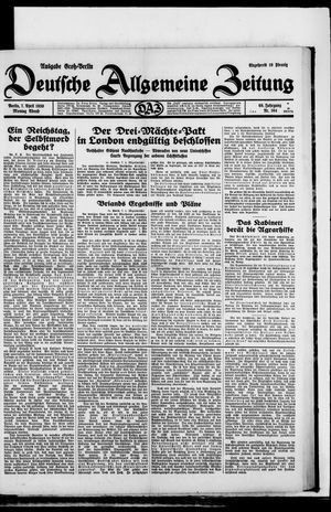 Deutsche allgemeine Zeitung on Apr 7, 1930