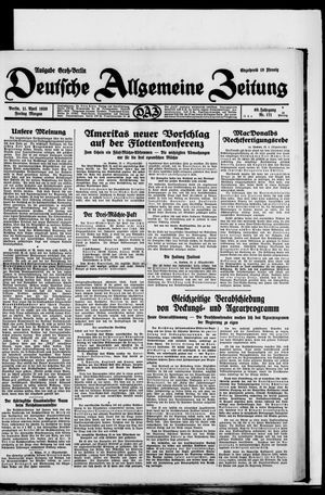Deutsche allgemeine Zeitung vom 11.04.1930