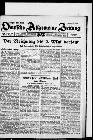 Deutsche allgemeine Zeitung vom 15.04.1930