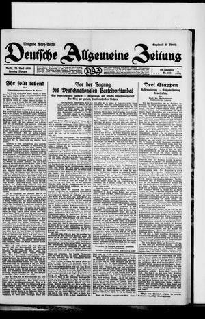 Deutsche allgemeine Zeitung vom 20.04.1930