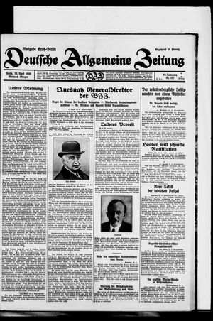 Deutsche allgemeine Zeitung vom 23.04.1930