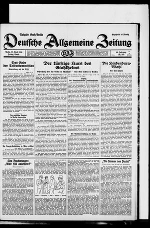 Deutsche allgemeine Zeitung vom 25.04.1930